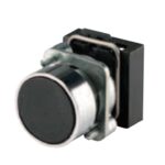 Pulsante nero da incasso con fissaggio in metallo e viti IP65 Ø 22 - VEMER ER506010