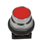 Pulsante rasato rosso ghiera in metallo diametro 22 mm - VEMER ER506020