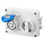 PRESA FISSA INTERBLOCCATA ORIZZONTALE - SENZA FONDO - SENZA BASE PORTAFUSIBILI - 2P+T 32A 200-250V - 50/60HZ 6H - IP44 - GEW GW66115