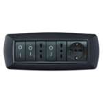 PLACCA MYLIFE 7 MODULI VULCANIZZATA GRIGIO NOTTE - ELETTROCANALI SERIE CIVILI ECL2987V-GN