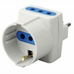 ADATTAT. TRIPLO BIANCO SCHUKO/10A SPINA 10A - ELETTROCANALI SERIE CIVILI ECK33421