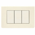 Placche in tecnopolimero Blanc 45 per scatola rettangolare colore Bianco Blanc (RAL 1013) - 3 moduli - AVE SPA 45P63