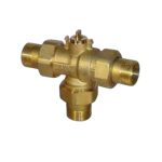 VALVOLA A T 3 VIE A 3 FORI DIAMETRO 1/2" ATTACCHI A BOCCHETTONE - DE PALA SRL 233B